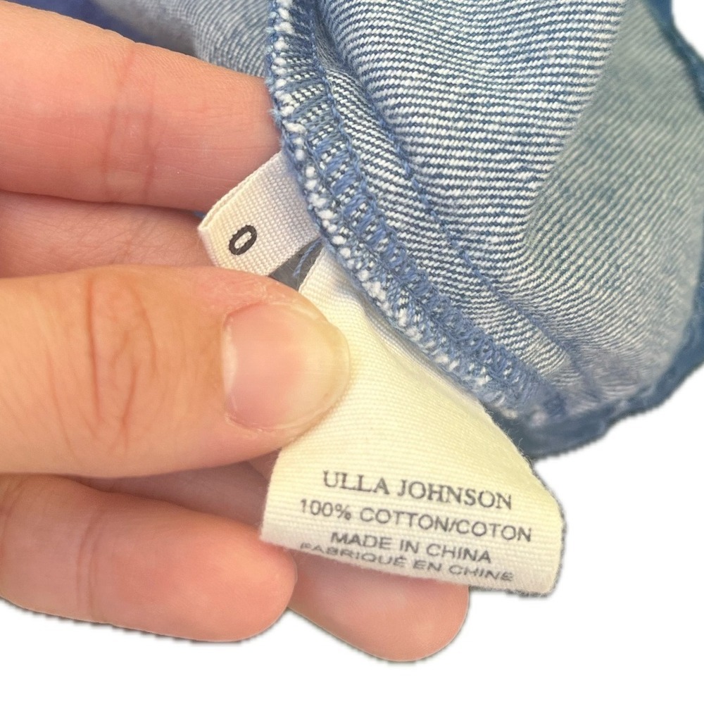 Ulla Johnson Denim Deren Tie Dress Size 0 100% Cotton - Picture 11 of 11